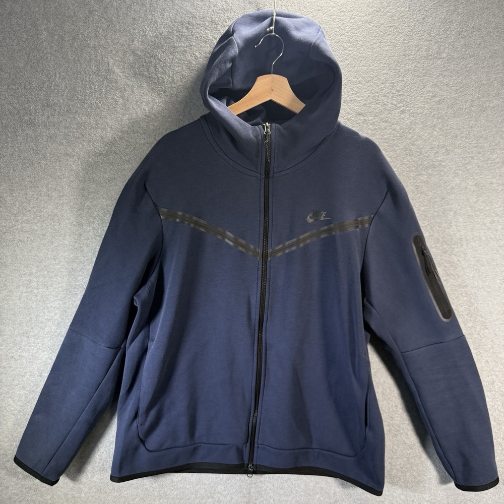 Nike Tech Fleece Hoodie Full Zip Men's Size XL Midnight Navy Blue CU4489-410